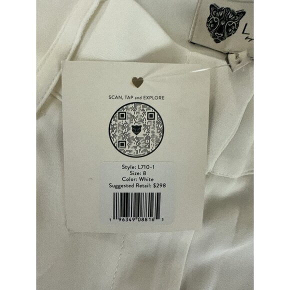 LITA BY CIARA SPARK SHORT IN VISCOSE CREPE IN White WOMEN’S SIZE 8 New - Picture 4 of 13